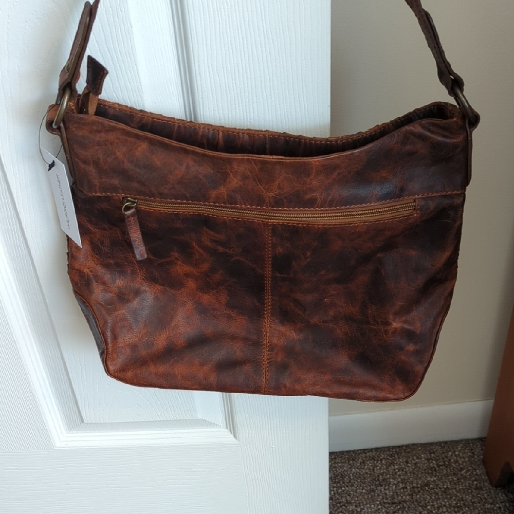 Wilsons Leather Rich Brown Woven Shoulder Bag - Picture 4 of 7